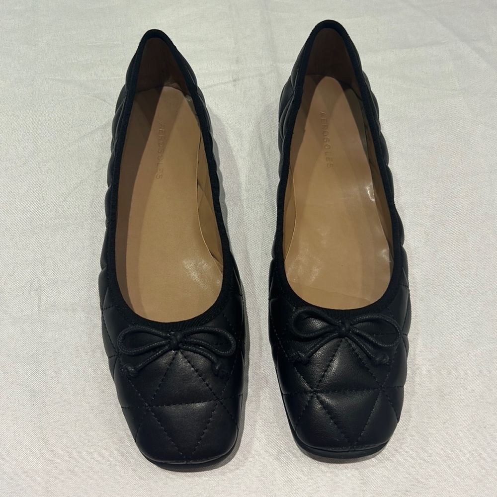 Aerosoles Women's Catalina Ballet Flat, Black Quilted, 11